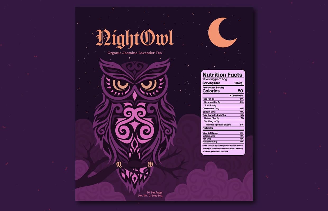NightOwl Tea flat design 1