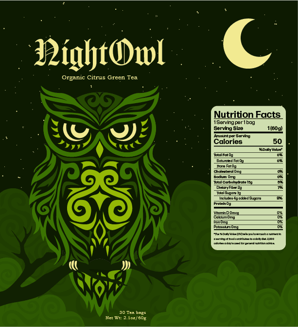 NightOwl Tea flat design 1
