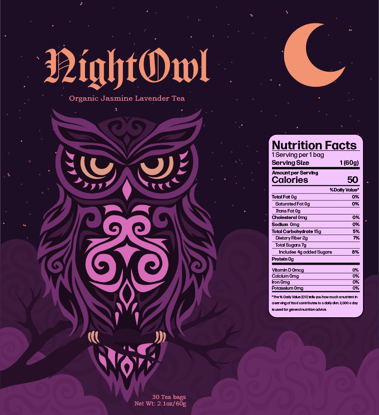 NightOwl Tea flat design 2