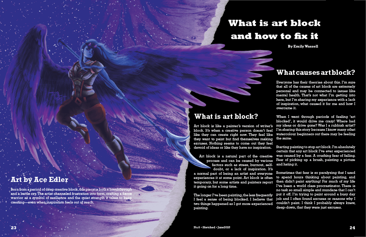 Sketched Magazine spread